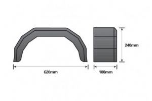 Maypole Trailer Mudguards to fit  wheels with 10in rim (click for enlarged image)